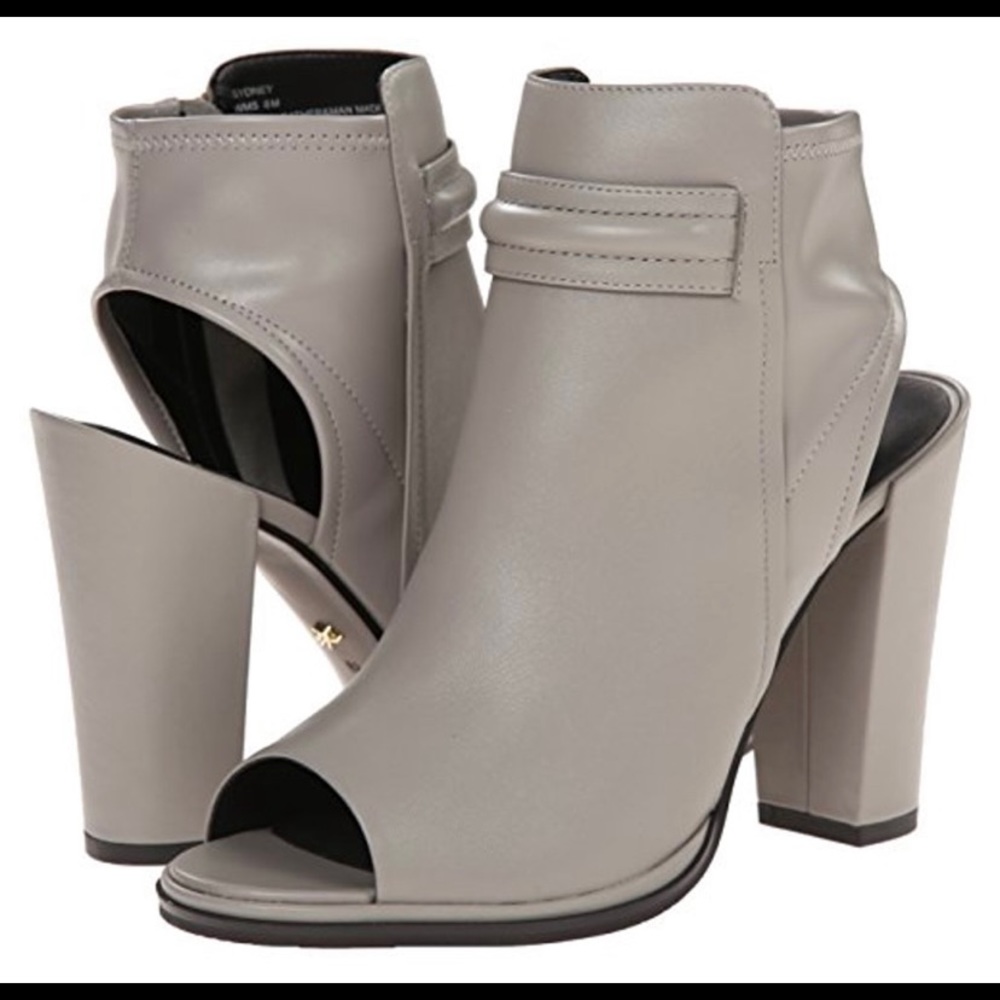Kenneth Cole Sydney Leather Open-Toe Bootie